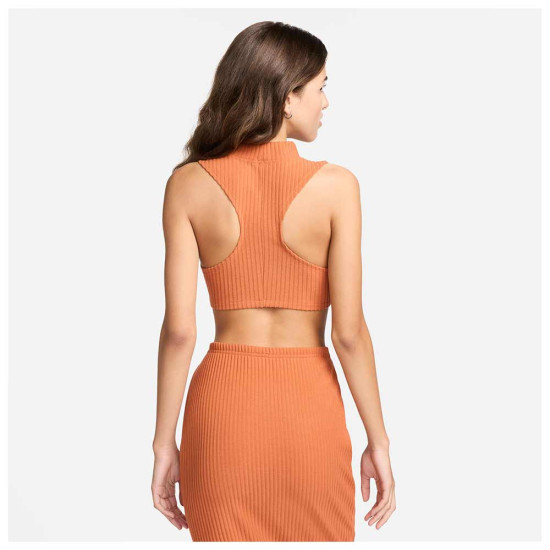 Nike Γυναικεία αμάνικη μπλούζα Sportswear Chill Knit Tight Mock-Neck Ribbed Cropped Tank Top